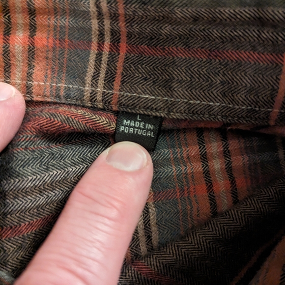 Orvis Merino wool blend plaid flannel shirt L - Picture 4 of 5